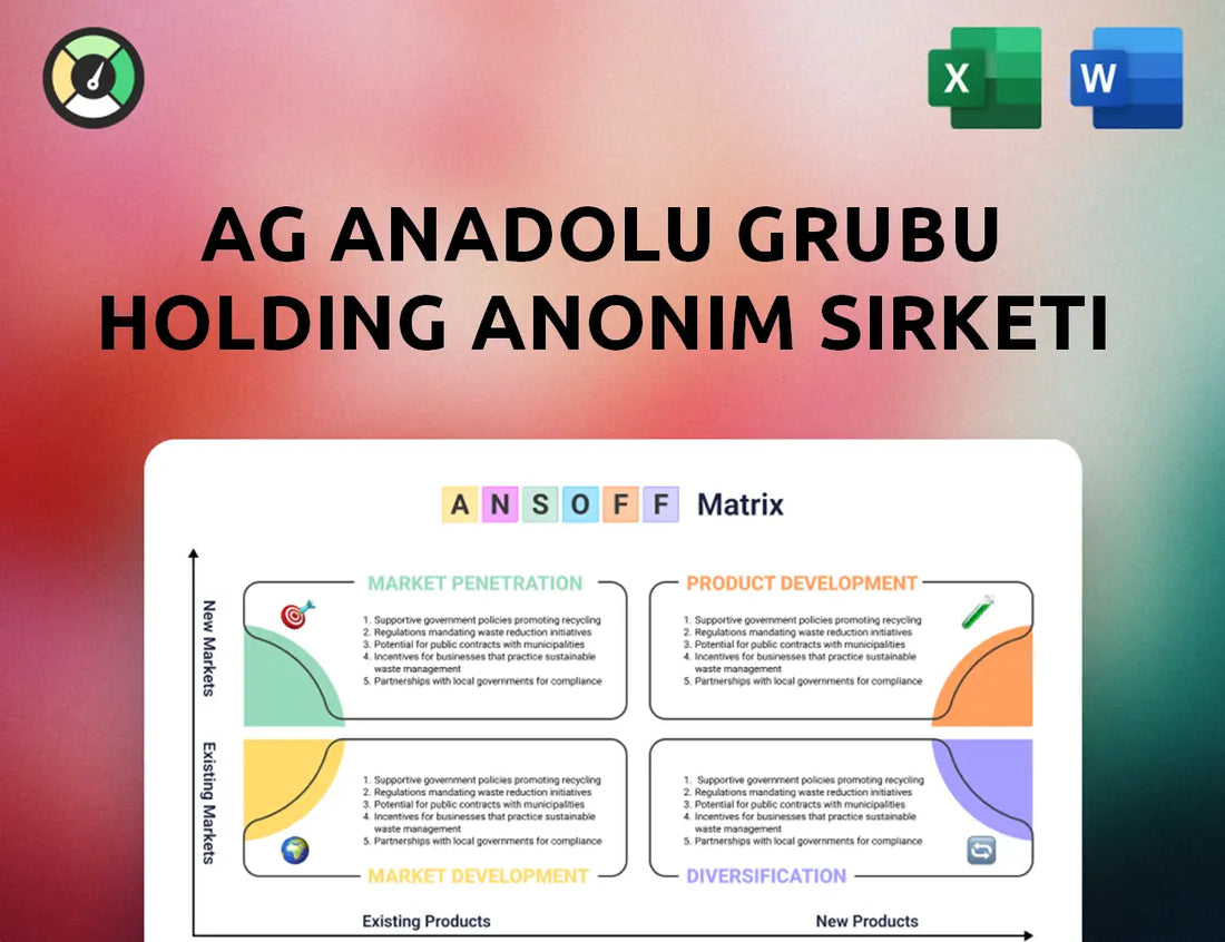 Ag Anadolu Grubu Holding Anonim Sirketi Ansoff Matrix