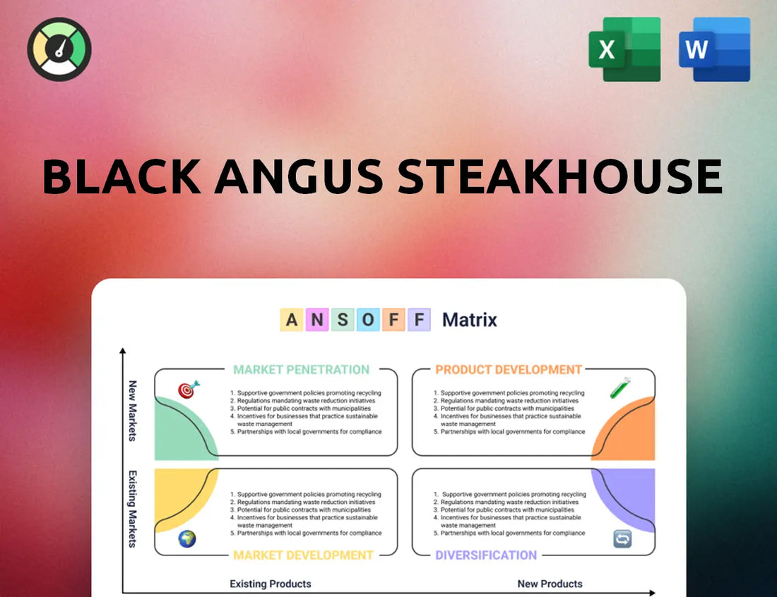 Black Angus Steakhouse Ansoff Matrix