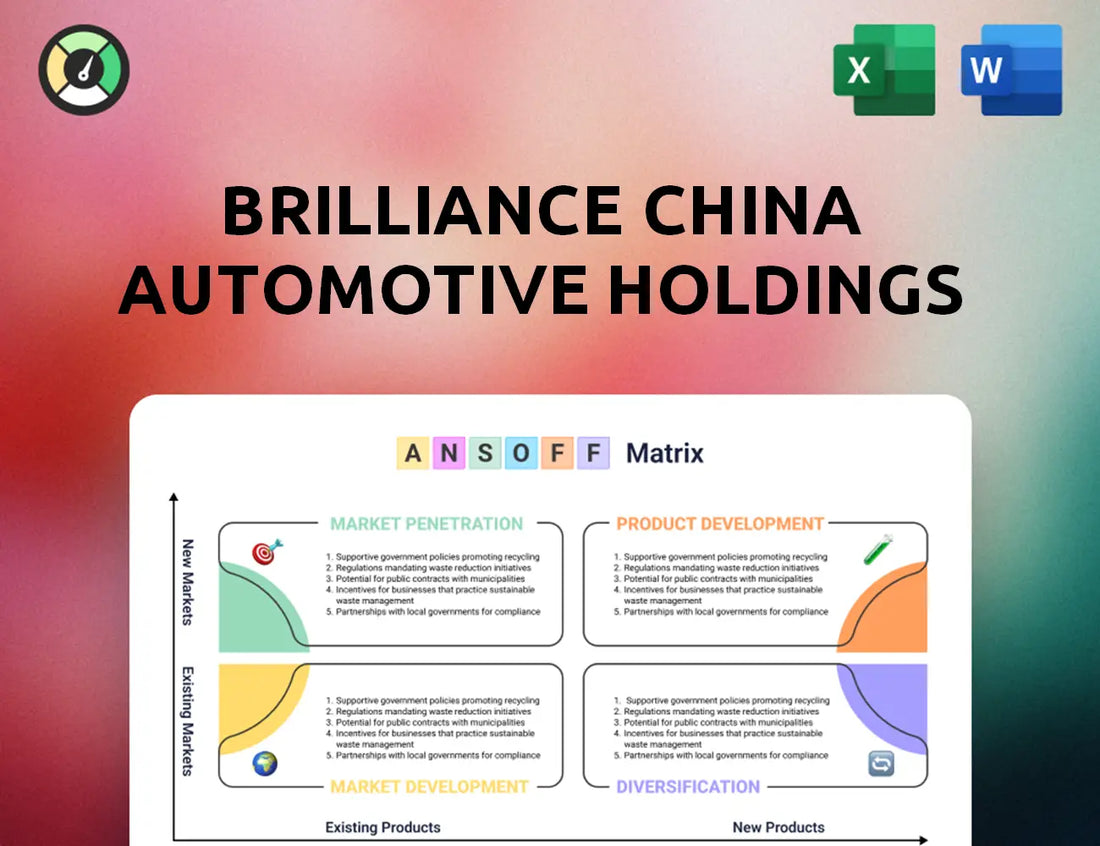 Brilliance China Automotive Holdings Ansoff Matrix