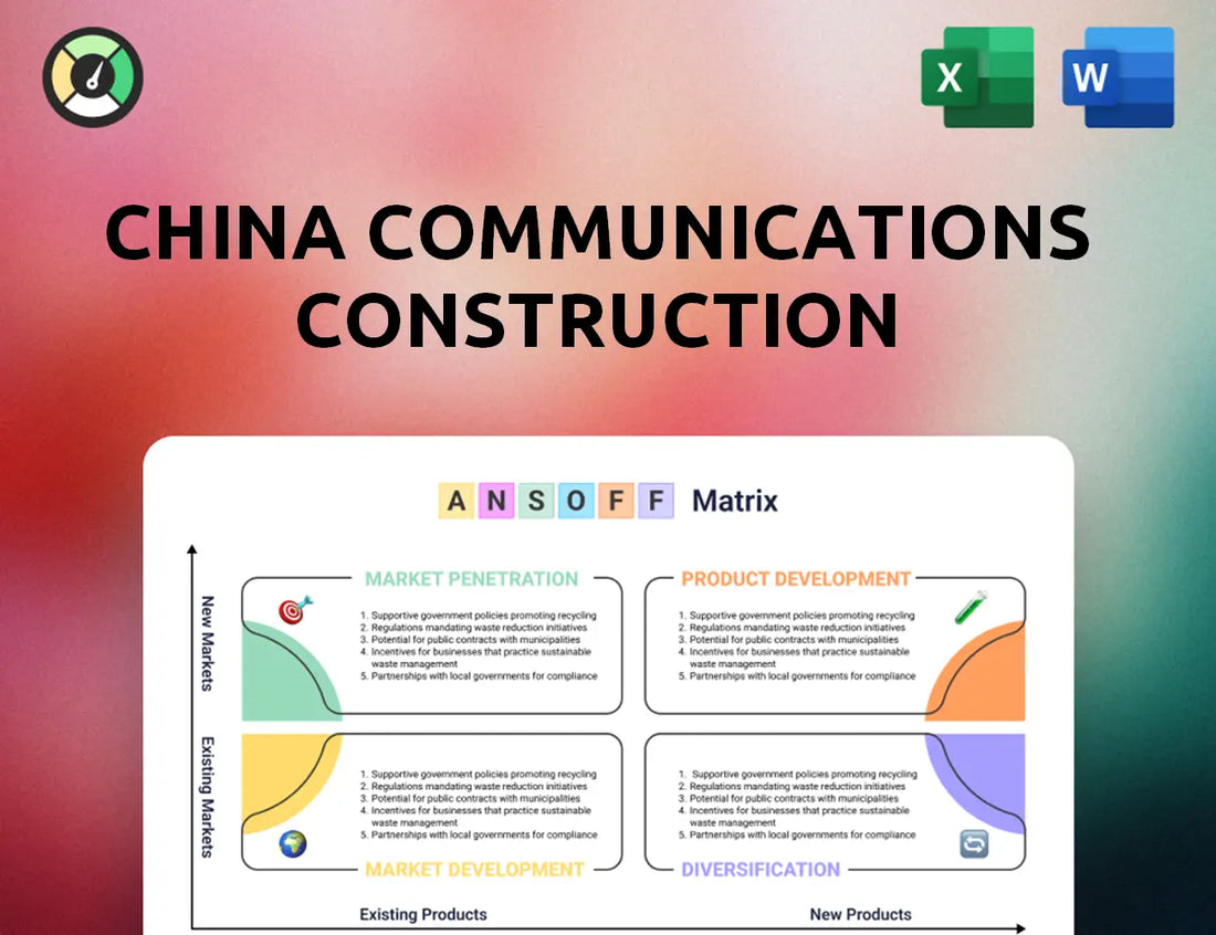 China Communications Construction Ansoff Matrix