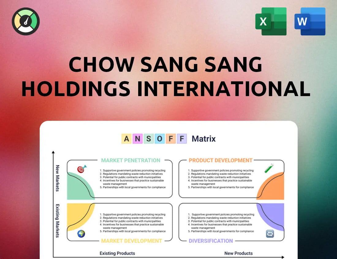 Chow Sang Sang Holdings International Ansoff Matrix