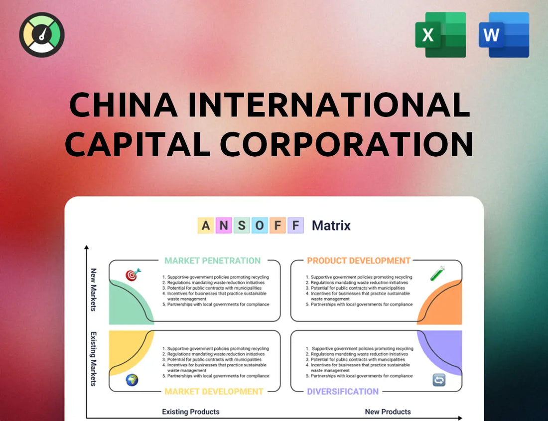 China International Capital Corporation Ansoff Matrix