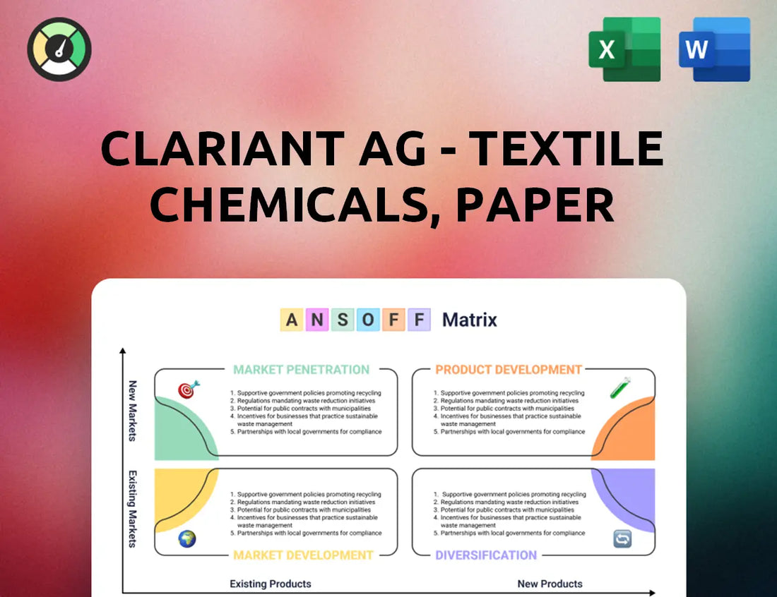 Clariant AG - Textile Chemicals, Paper Specialties, and Emulsions Businesses Ansoff Matrix