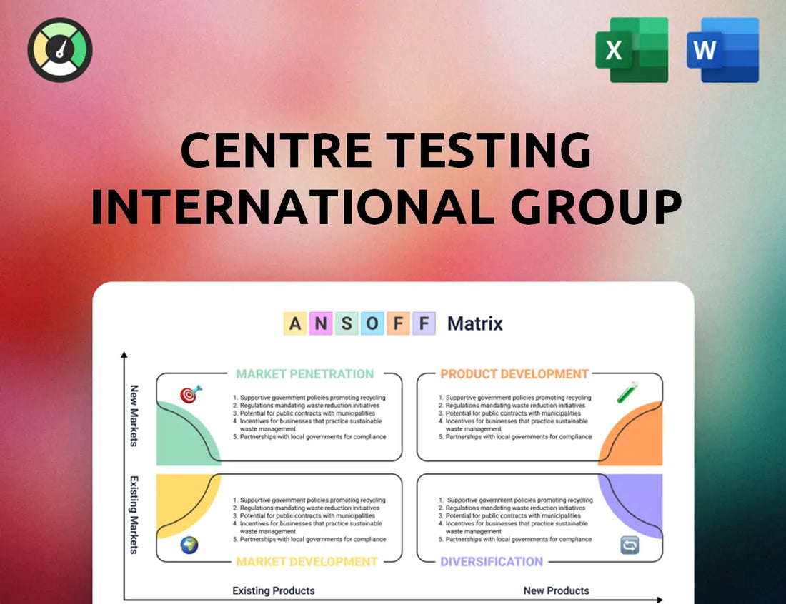 Centre Testing International Group Ansoff Matrix