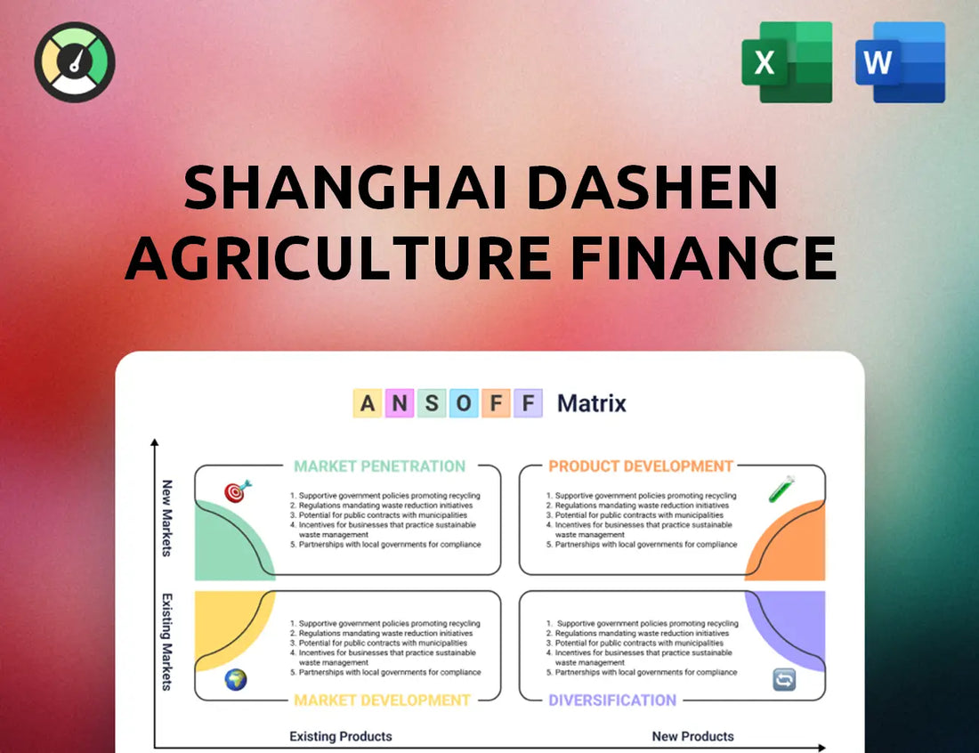 Shanghai Dashen Agriculture Finance Technology Ansoff Matrix