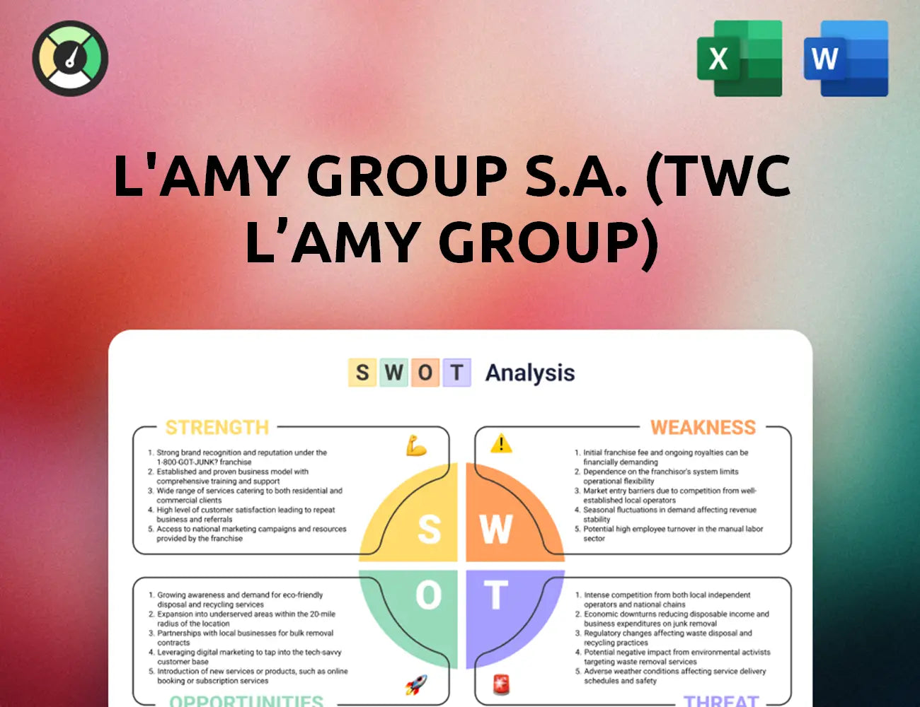 L'AMY Group S.A. (TWC L'AMY Group) SWOT Analysis