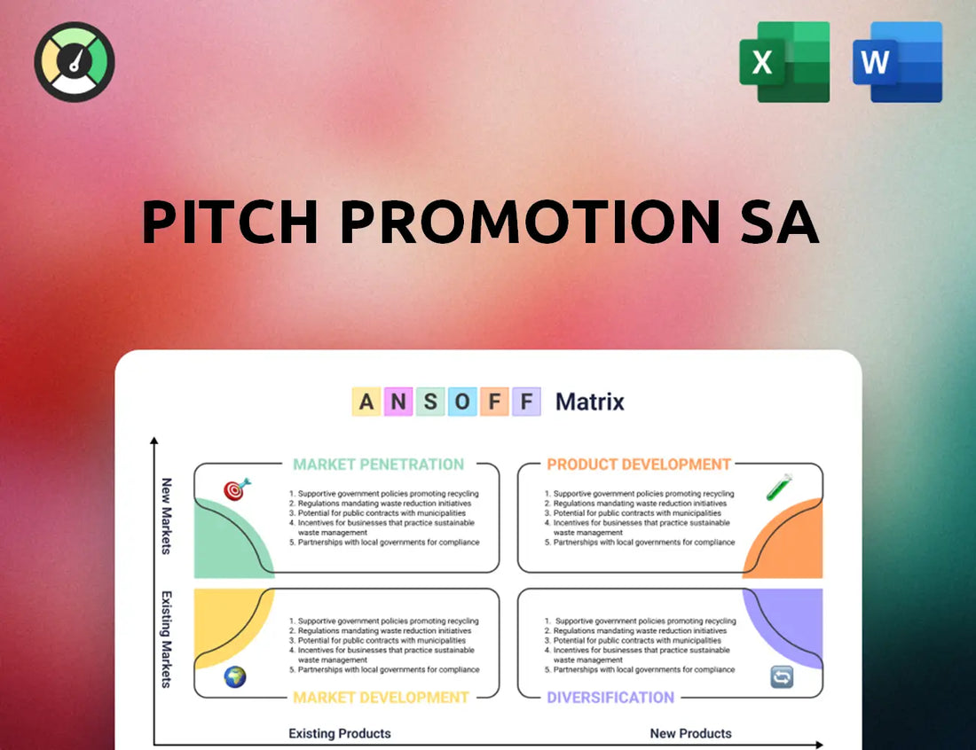 Pitch Promotion SA Ansoff Matrix