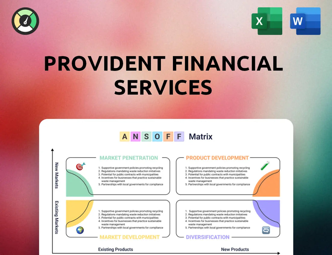 Provident Financial Services Ansoff Matrix