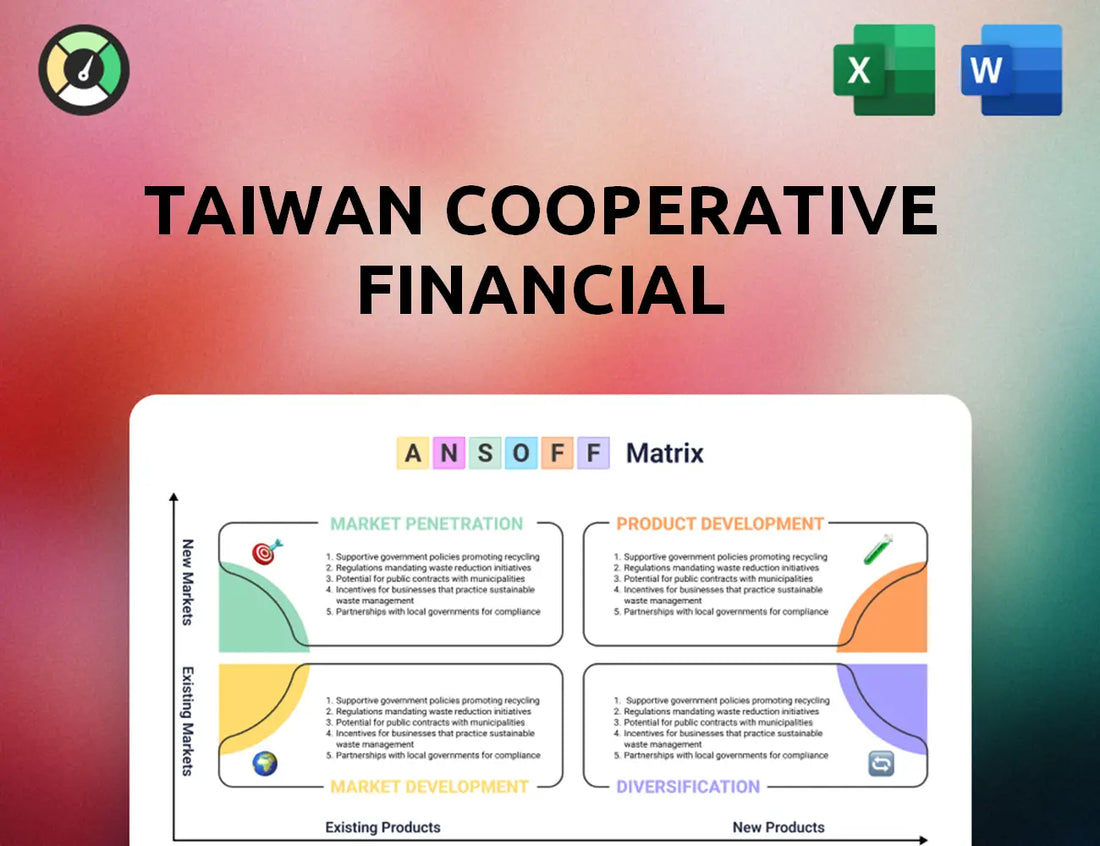 Taiwan Cooperative Financial Ansoff Matrix