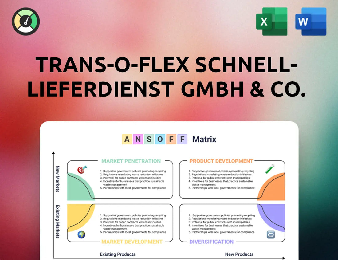trans-o-flex Schnell-Lieferdienst GmbH & Co. KG Ansoff Matrix